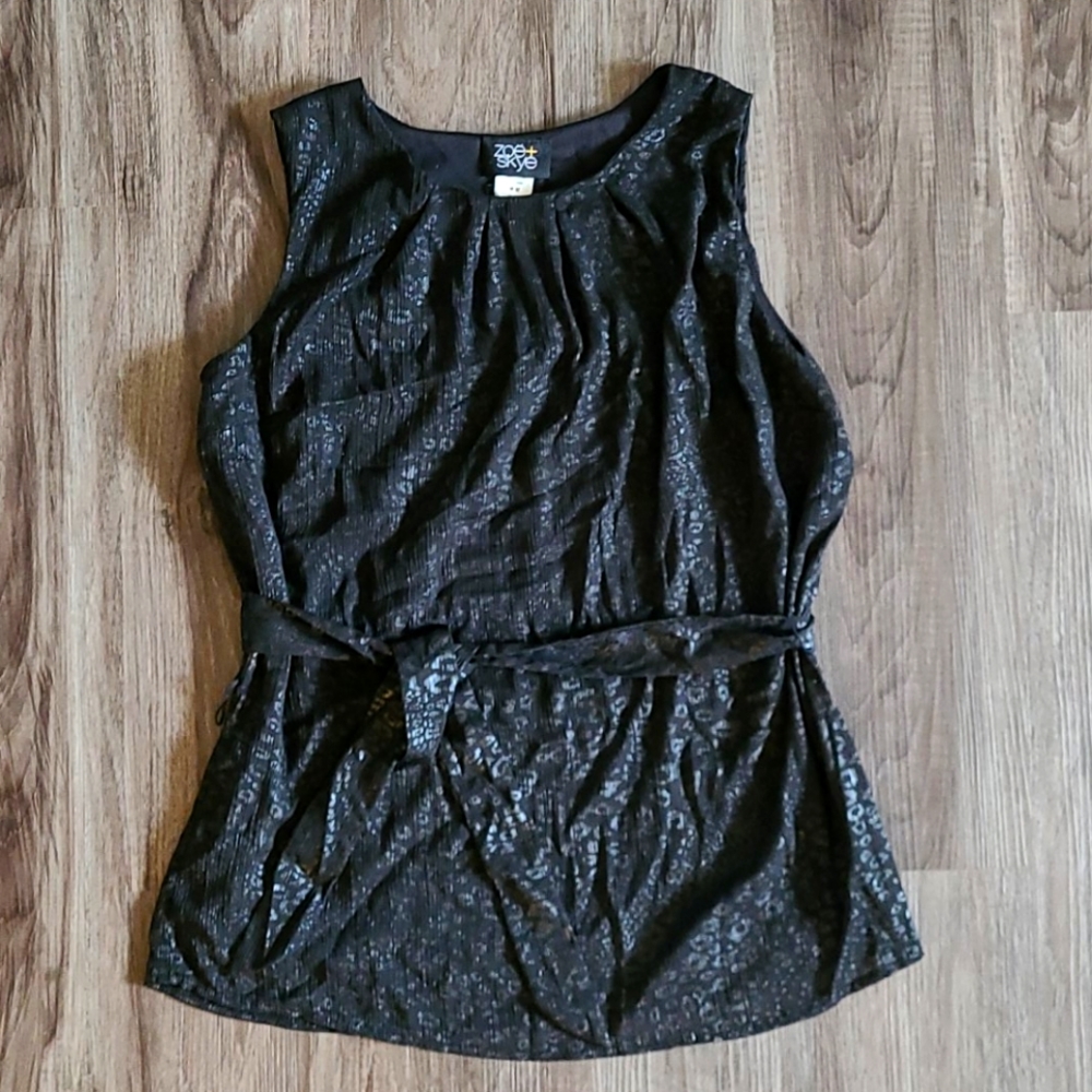 2 for $25 ZOE + SKYE Leopard Print Belted Top